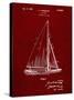 PP878-Burgundy Herreshoff R 40' Gamecock Racing Sailboat Patent Poster-Cole Borders-Stretched Canvas