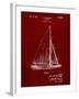 PP878-Burgundy Herreshoff R 40' Gamecock Racing Sailboat Patent Poster-Cole Borders-Framed Giclee Print