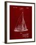 PP878-Burgundy Herreshoff R 40' Gamecock Racing Sailboat Patent Poster-Cole Borders-Framed Giclee Print