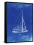 PP878-Faded Blueprint Herreshoff R 40' Gamecock Racing Sailboat Patent Poster-Cole Borders-Framed Stretched Canvas