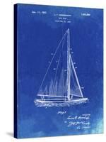 PP878-Faded Blueprint Herreshoff R 40' Gamecock Racing Sailboat Patent Poster-Cole Borders-Stretched Canvas