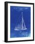 PP878-Faded Blueprint Herreshoff R 40' Gamecock Racing Sailboat Patent Poster-Cole Borders-Framed Giclee Print