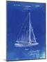 PP878-Faded Blueprint Herreshoff R 40' Gamecock Racing Sailboat Patent Poster-Cole Borders-Mounted Giclee Print