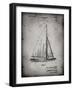 PP878-Faded Grey Herreshoff R 40' Gamecock Racing Sailboat Patent Poster-Cole Borders-Framed Giclee Print