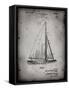 PP878-Faded Grey Herreshoff R 40' Gamecock Racing Sailboat Patent Poster-Cole Borders-Framed Stretched Canvas