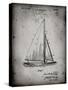 PP878-Faded Grey Herreshoff R 40' Gamecock Racing Sailboat Patent Poster-Cole Borders-Stretched Canvas