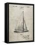 PP878-Sandstone Herreshoff R 40' Gamecock Racing Sailboat Patent Poster-Cole Borders-Framed Stretched Canvas