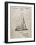 PP878-Sandstone Herreshoff R 40' Gamecock Racing Sailboat Patent Poster-Cole Borders-Framed Giclee Print