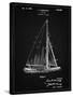 PP878-Vintage Black Herreshoff R 40' Gamecock Racing Sailboat Patent Poster-Cole Borders-Stretched Canvas