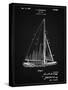 PP878-Vintage Black Herreshoff R 40' Gamecock Racing Sailboat Patent Poster-Cole Borders-Stretched Canvas