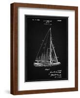 PP878-Vintage Black Herreshoff R 40' Gamecock Racing Sailboat Patent Poster-Cole Borders-Framed Giclee Print