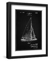 PP878-Vintage Black Herreshoff R 40' Gamecock Racing Sailboat Patent Poster-Cole Borders-Framed Giclee Print