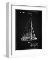 PP878-Vintage Black Herreshoff R 40' Gamecock Racing Sailboat Patent Poster-Cole Borders-Framed Giclee Print