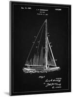 PP878-Vintage Black Herreshoff R 40' Gamecock Racing Sailboat Patent Poster-Cole Borders-Mounted Giclee Print