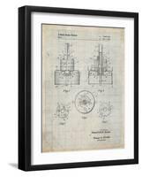 PP880-Antique Grid Parchment Hole Saw Patent Poster-Cole Borders-Framed Giclee Print