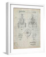 PP880-Antique Grid Parchment Hole Saw Patent Poster-Cole Borders-Framed Giclee Print