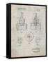 PP880-Antique Grid Parchment Hole Saw Patent Poster-Cole Borders-Framed Stretched Canvas