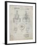 PP880-Antique Grid Parchment Hole Saw Patent Poster-Cole Borders-Framed Giclee Print