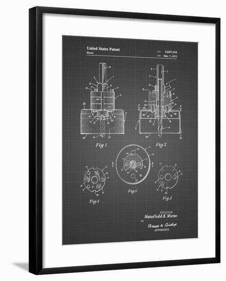 PP880-Black Grid Hole Saw Patent Poster-Cole Borders-Framed Giclee Print