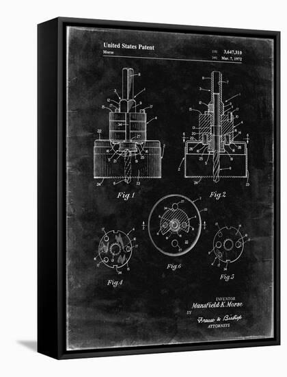 PP880-Black Grunge Hole Saw Patent Poster-Cole Borders-Framed Stretched Canvas