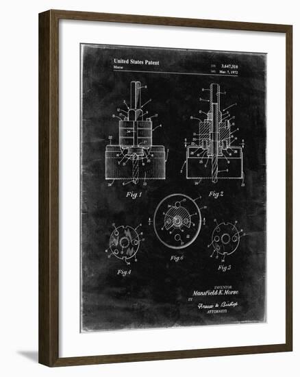 PP880-Black Grunge Hole Saw Patent Poster-Cole Borders-Framed Giclee Print