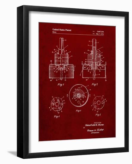 PP880-Burgundy Hole Saw Patent Poster-Cole Borders-Framed Giclee Print