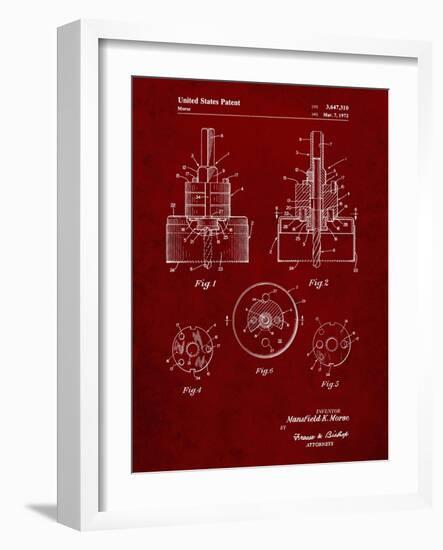 PP880-Burgundy Hole Saw Patent Poster-Cole Borders-Framed Giclee Print