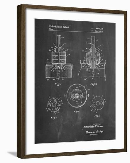 PP880-Chalkboard Hole Saw Patent Poster-Cole Borders-Framed Giclee Print