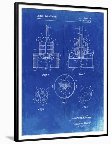 PP880-Faded Blueprint Hole Saw Patent Poster-Cole Borders-Framed Premium Giclee Print