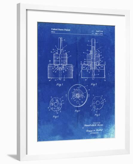 PP880-Faded Blueprint Hole Saw Patent Poster-Cole Borders-Framed Giclee Print