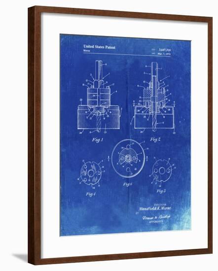 PP880-Faded Blueprint Hole Saw Patent Poster-Cole Borders-Framed Giclee Print