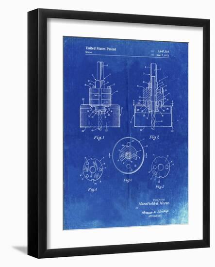 PP880-Faded Blueprint Hole Saw Patent Poster-Cole Borders-Framed Giclee Print