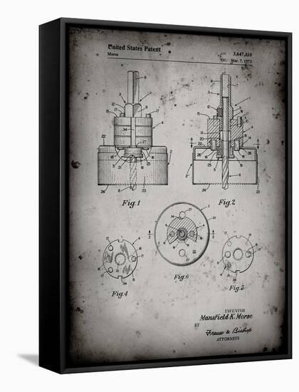 PP880-Faded Grey Hole Saw Patent Poster-Cole Borders-Framed Stretched Canvas