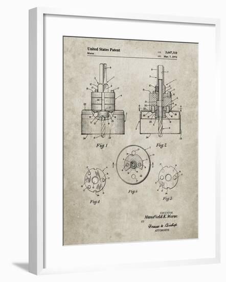 PP880-Sandstone Hole Saw Patent Poster-Cole Borders-Framed Giclee Print