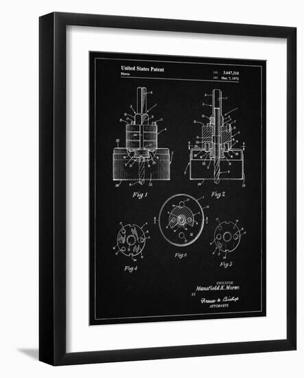 PP880-Vintage Black Hole Saw Patent Poster-Cole Borders-Framed Giclee Print