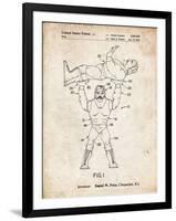 PP885-Vintage Parchment Hulk Hogan Wrestling Action Figure Patent Poster-Cole Borders-Framed Giclee Print