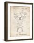 PP885-Vintage Parchment Hulk Hogan Wrestling Action Figure Patent Poster-Cole Borders-Framed Giclee Print