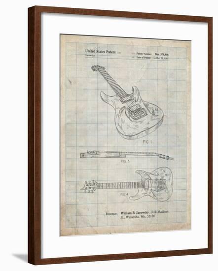 PP888-Antique Grid Parchment Ibanez Pro 540RBB Electric Guitar Patent Poster-Cole Borders-Framed Giclee Print