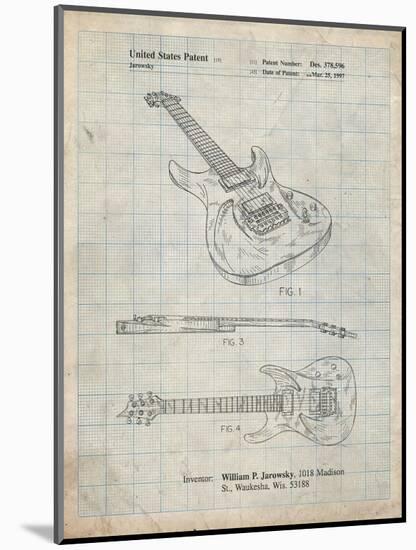 PP888-Antique Grid Parchment Ibanez Pro 540RBB Electric Guitar Patent Poster-Cole Borders-Mounted Giclee Print