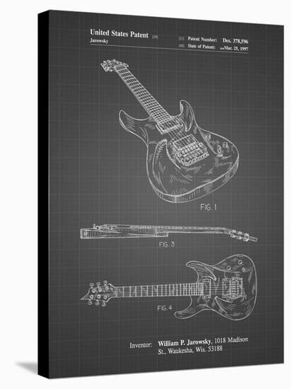 PP888-Black Grid Ibanez Pro 540RBB Electric Guitar Patent Poster-Cole Borders-Stretched Canvas