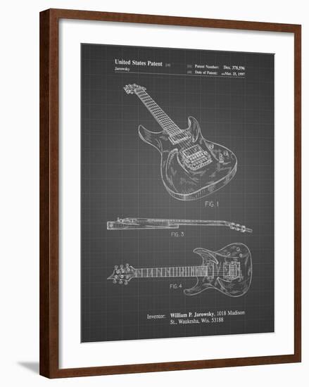 PP888-Black Grid Ibanez Pro 540RBB Electric Guitar Patent Poster-Cole Borders-Framed Giclee Print