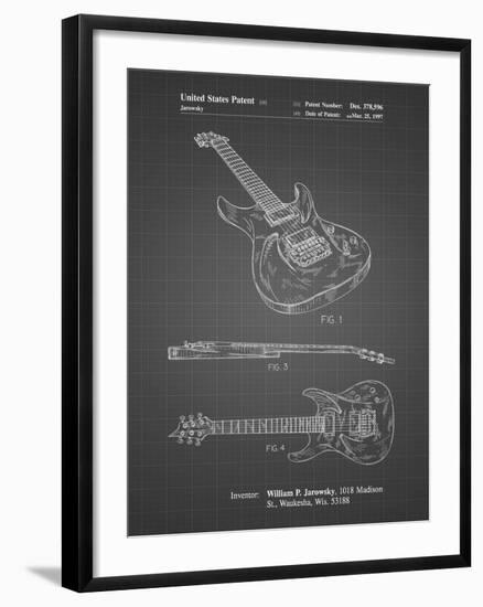 PP888-Black Grid Ibanez Pro 540RBB Electric Guitar Patent Poster-Cole Borders-Framed Giclee Print