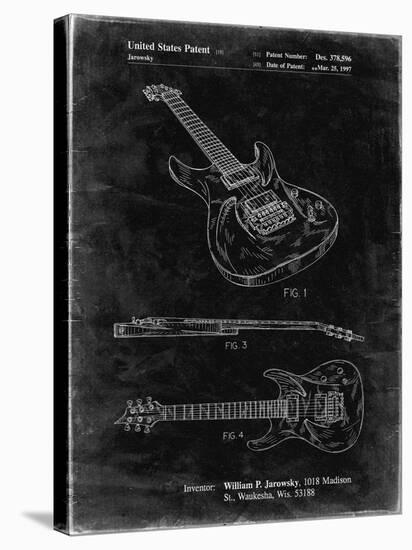 PP888-Black Grunge Ibanez Pro 540RBB Electric Guitar Patent Poster-Cole Borders-Stretched Canvas