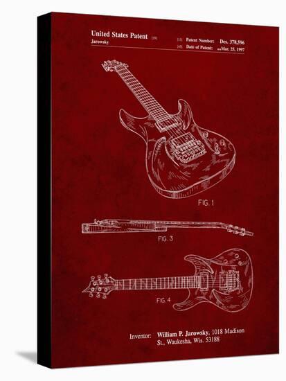 PP888-Burgundy Ibanez Pro 540RBB Electric Guitar Patent Poster-Cole Borders-Stretched Canvas