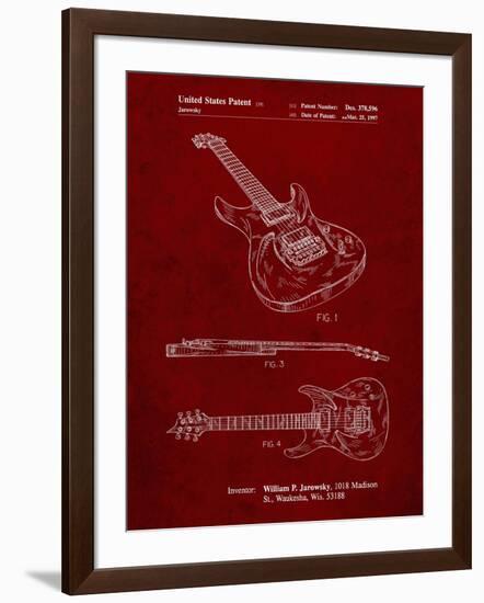 PP888-Burgundy Ibanez Pro 540RBB Electric Guitar Patent Poster-Cole Borders-Framed Giclee Print