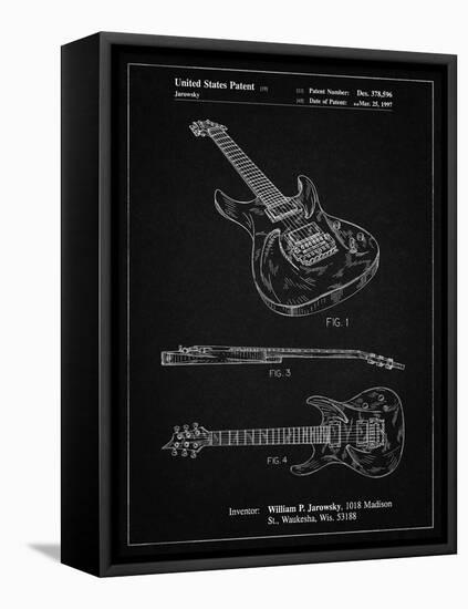 PP888-Vintage Black Ibanez Pro 540RBB Electric Guitar Patent Poster-Cole Borders-Framed Stretched Canvas