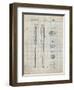 PP89-Antique Grid Parchment Vintage Baseball Bat 1939 Patent Poster-Cole Borders-Framed Giclee Print