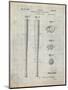 PP89-Antique Grid Parchment Vintage Baseball Bat 1939 Patent Poster-Cole Borders-Mounted Giclee Print