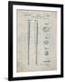 PP89-Antique Grid Parchment Vintage Baseball Bat 1939 Patent Poster-Cole Borders-Framed Giclee Print