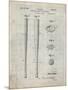 PP89-Antique Grid Parchment Vintage Baseball Bat 1939 Patent Poster-Cole Borders-Mounted Giclee Print